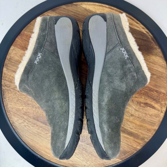 Merrell Falcon Performance Suede Shearling Lined Mule Slip On Grey Women's 10 - Picture 6 of 9